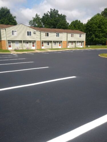 Sealcoating of Apartment Complex in Youngstown Ohio by Hard Rock Paving & Sealcoating, Inc.